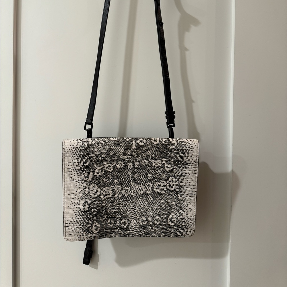 Helmut Lang Snakeskin Embossed Leather Crossbody Bag